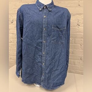 Port Authority Blue Casual Button Down Shirt